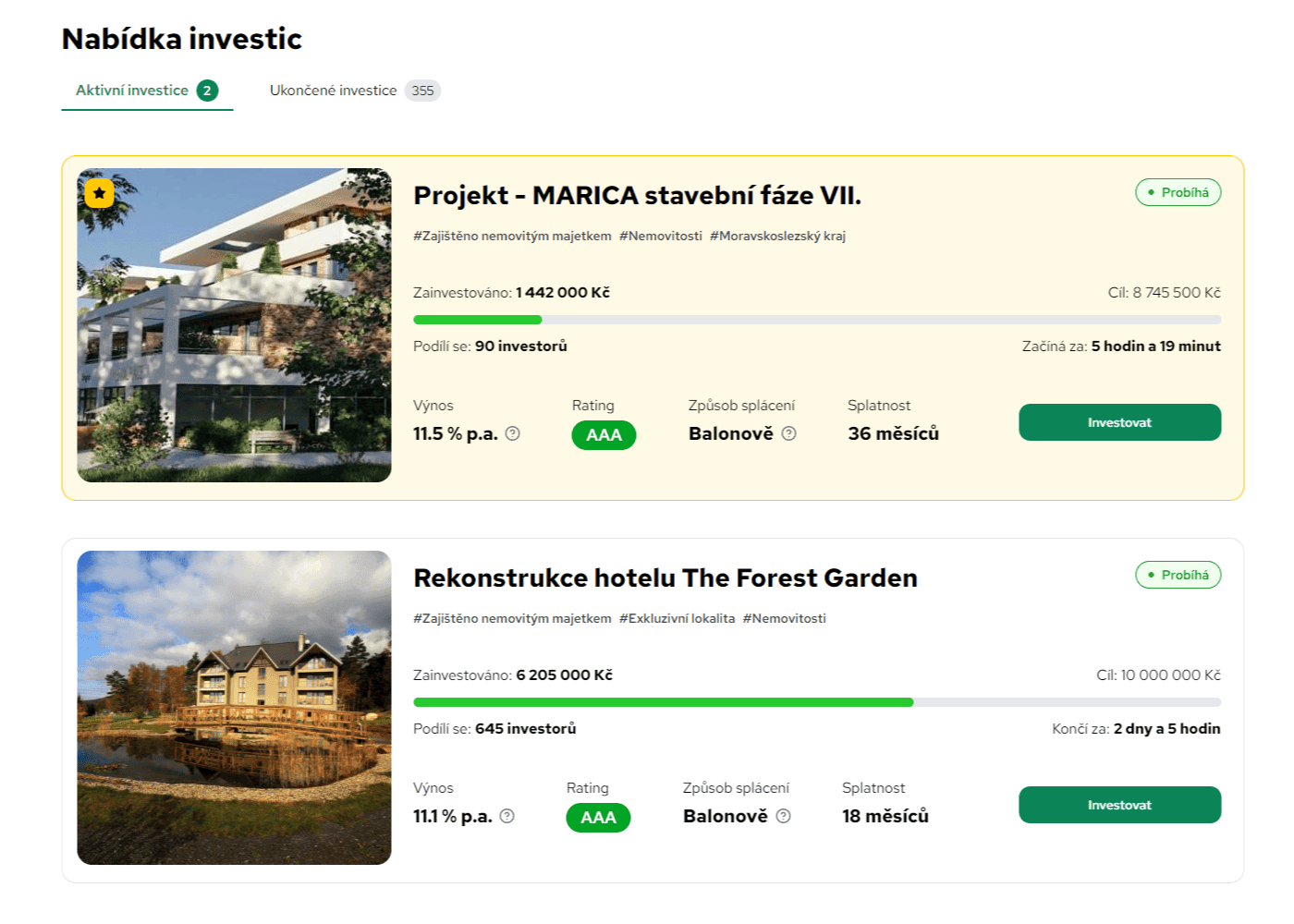 Nabídka Investic Fingood