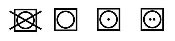 Symbol sušičky na prádle může nést mnoho dalších variant