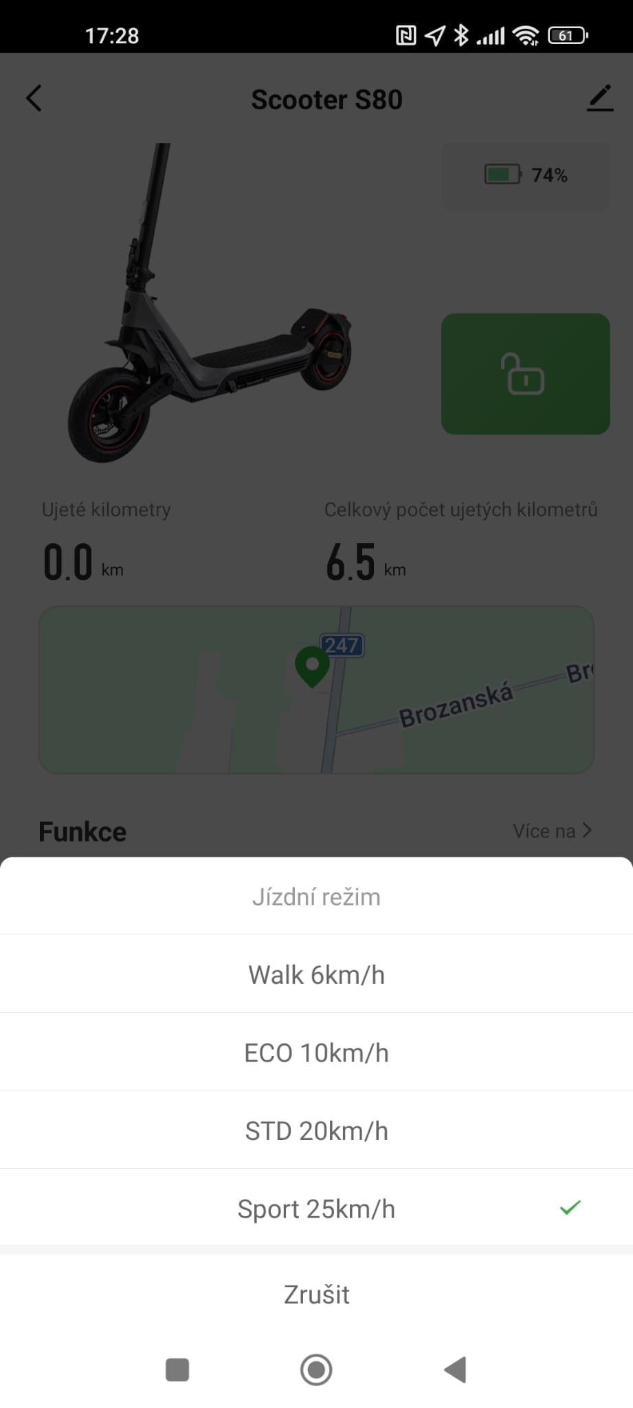 aplikace sencor home, recenze testado koloběžka scooter s80