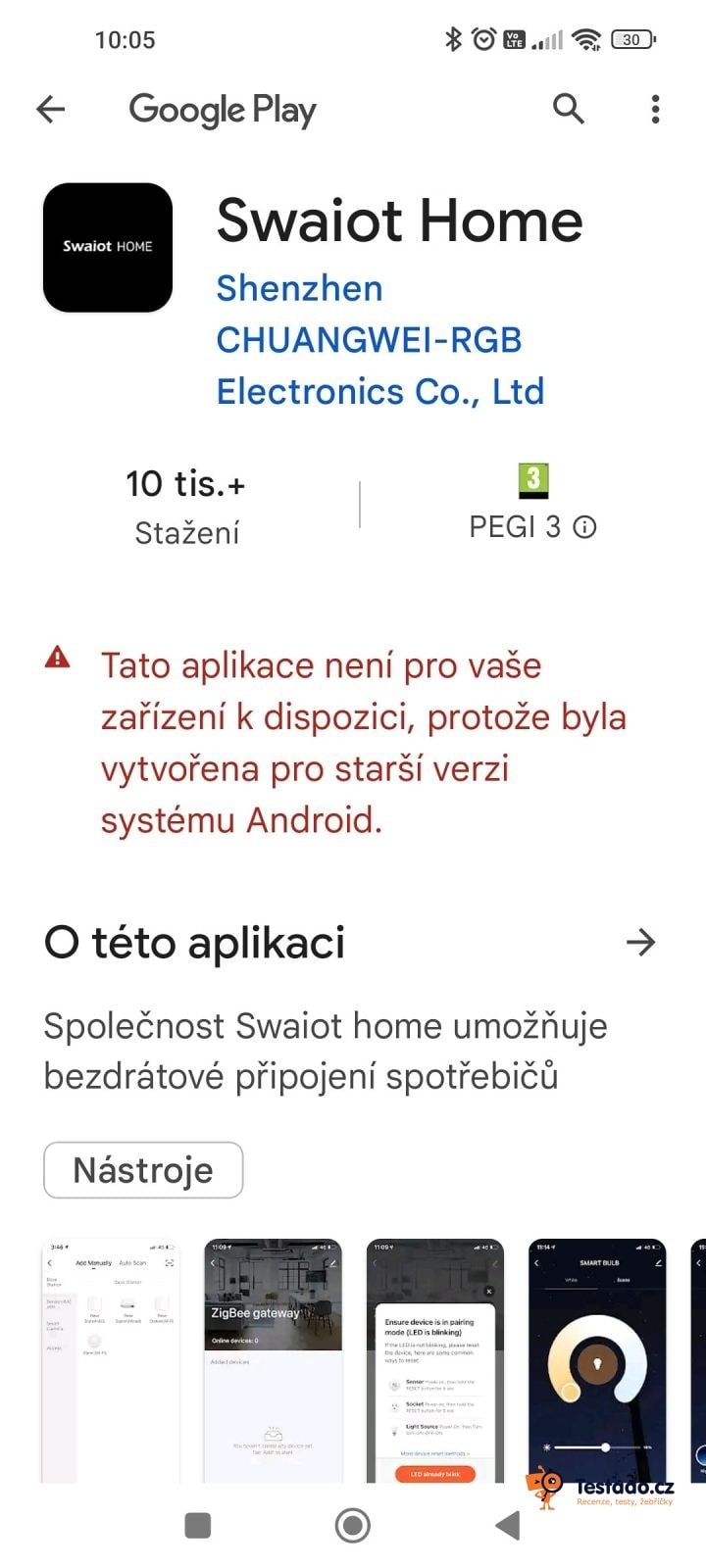 testování aplikace tesla smart