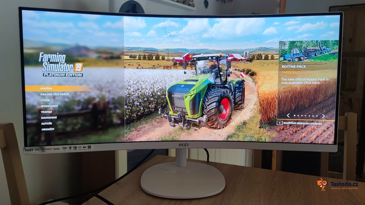 MSI PRO MP341C Series videohra na monitoru