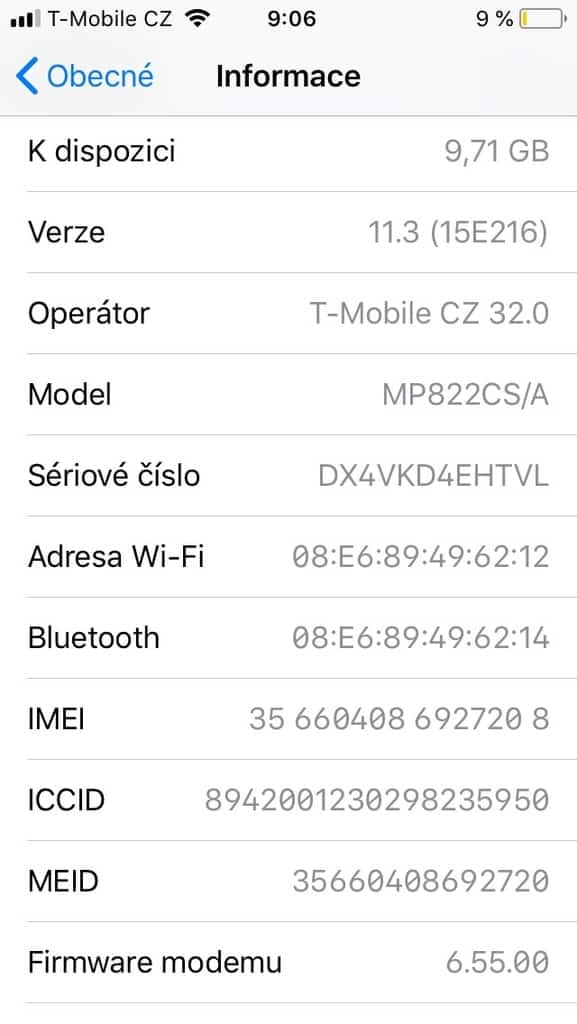 Apple iPhone SE 32 GB - systém