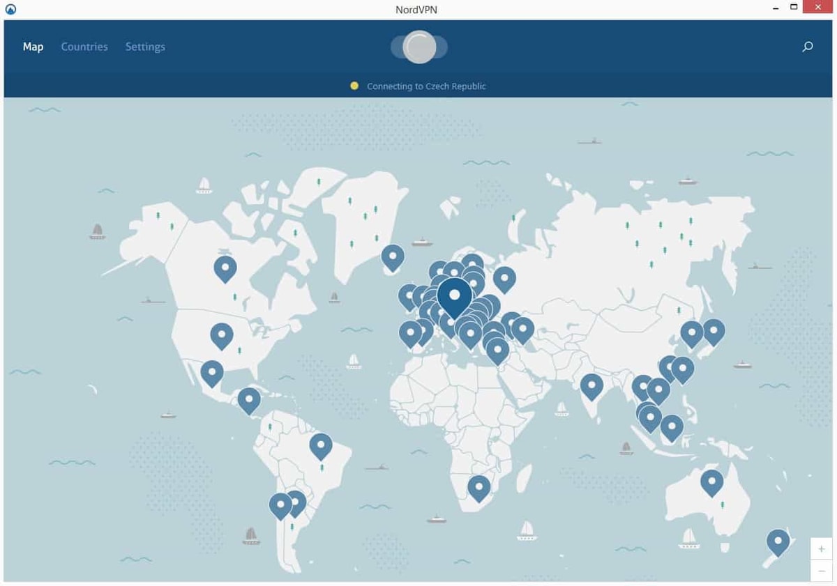 NordVPN menu