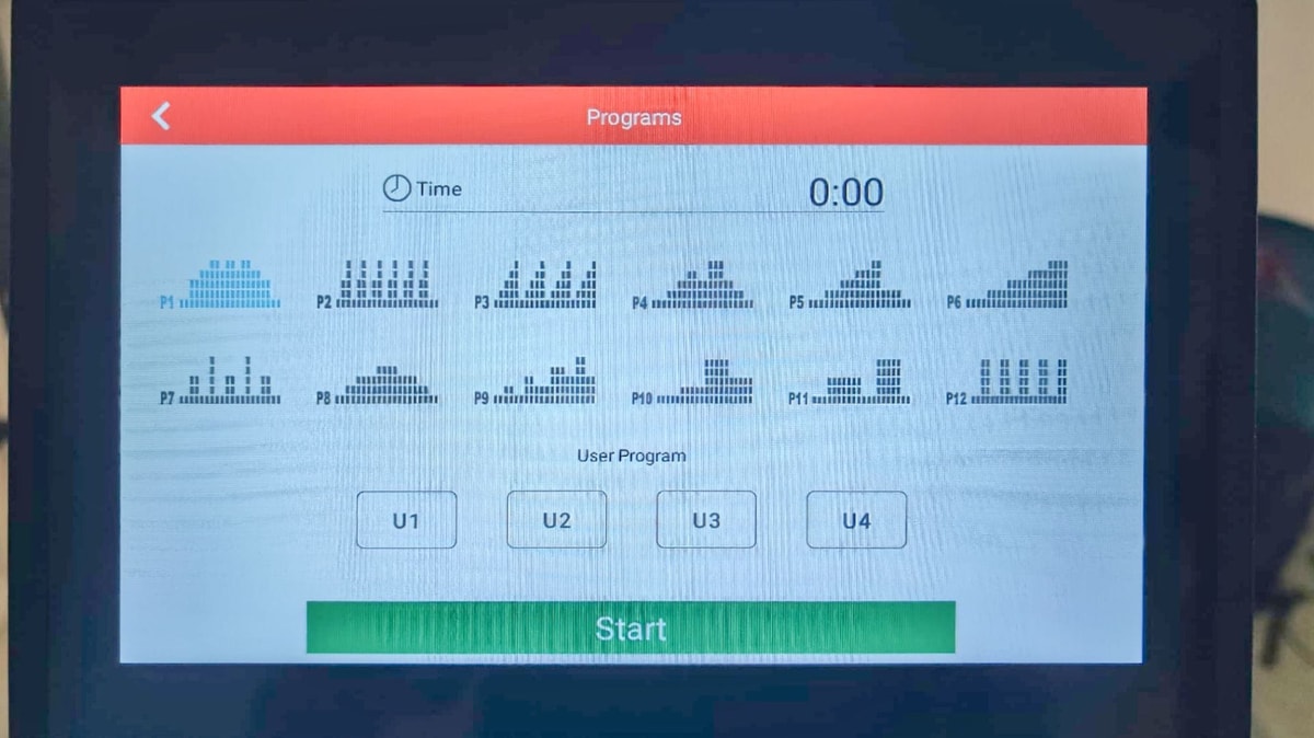 výběr programů, eliptický trenažér inSPORTline, recenze Testado