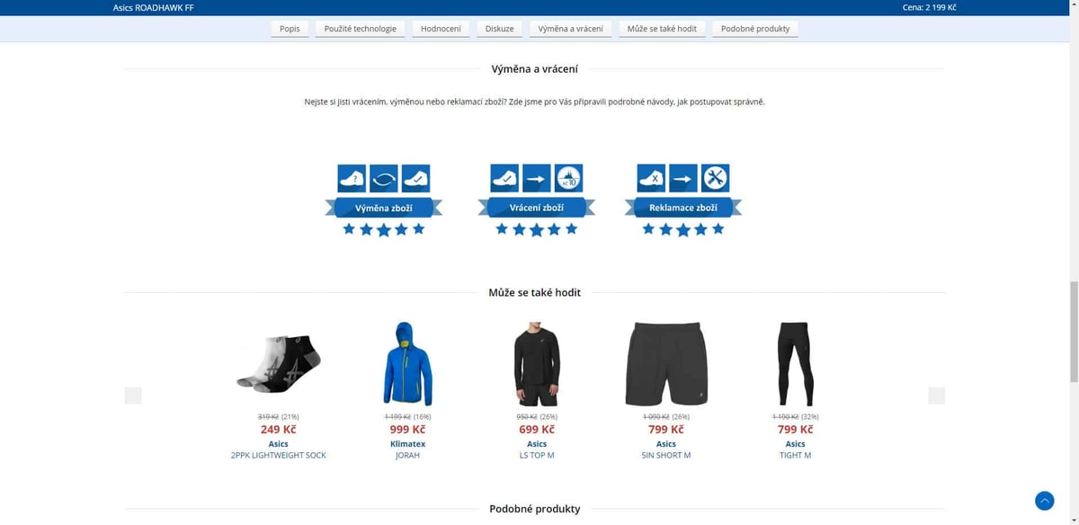 Sportisimo - Detail produktu