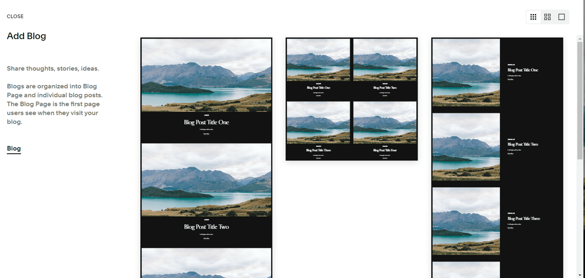 squarespace obsahové šablony