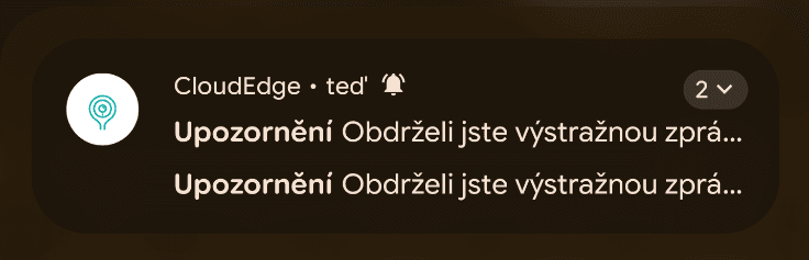 upozornění na pohyb Aerium Zooma 25F