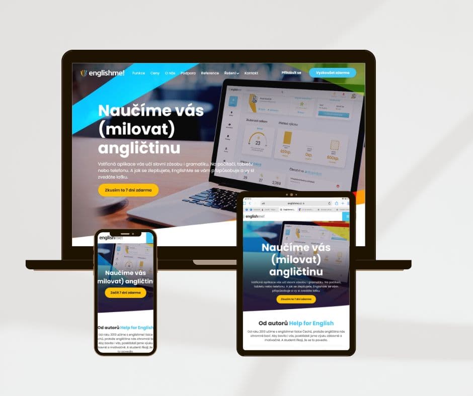 Testujeme online aplikaci Englishme a její kompatibilitu na zařízeních.