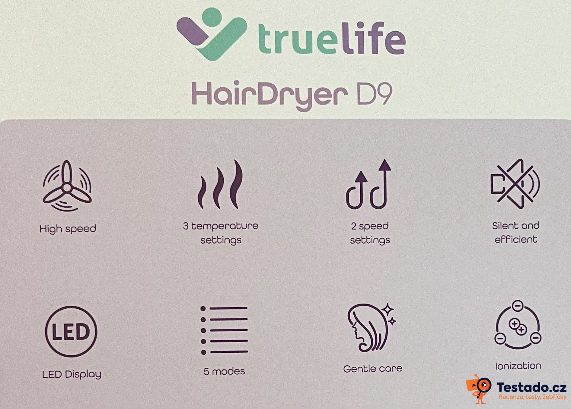 fén s ionizátorem Truelife hairdryer D9