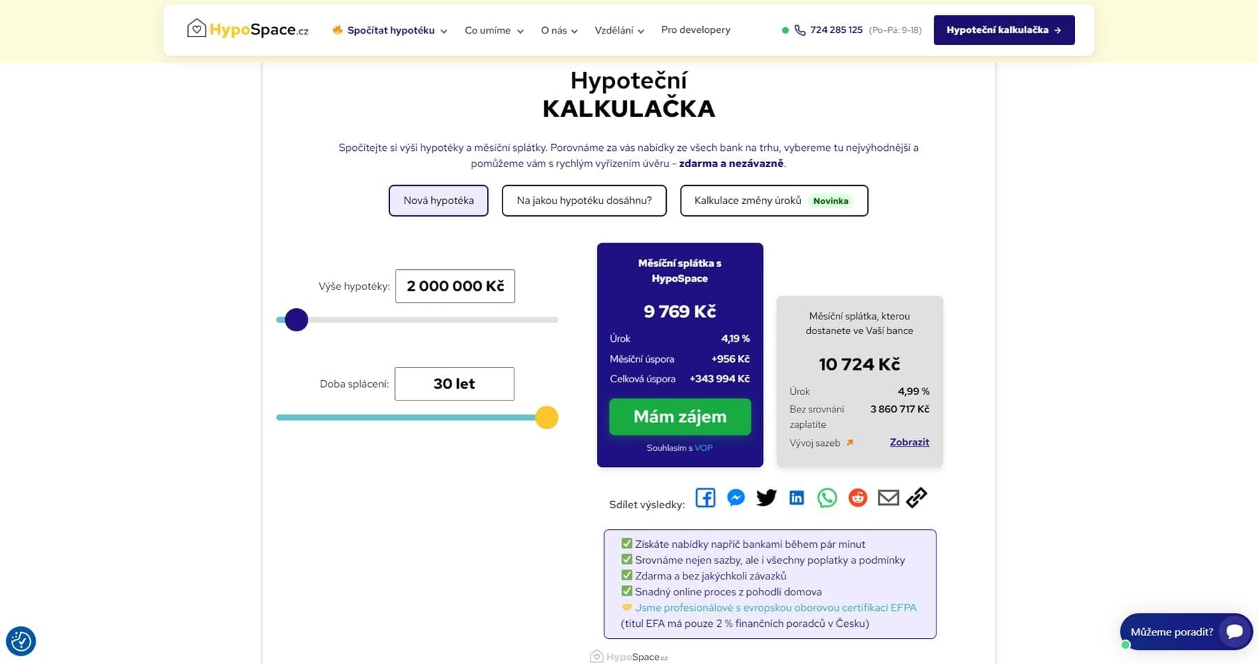 Kvalita informací a zpracování nabídek - recenze srovnávače hypospace.cz