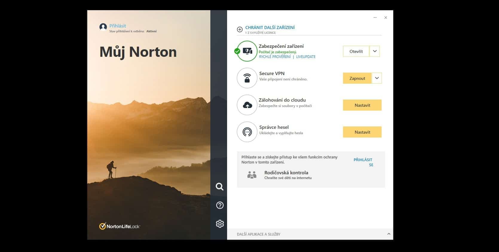 Norton 360 Deluxe funkce a možnosti