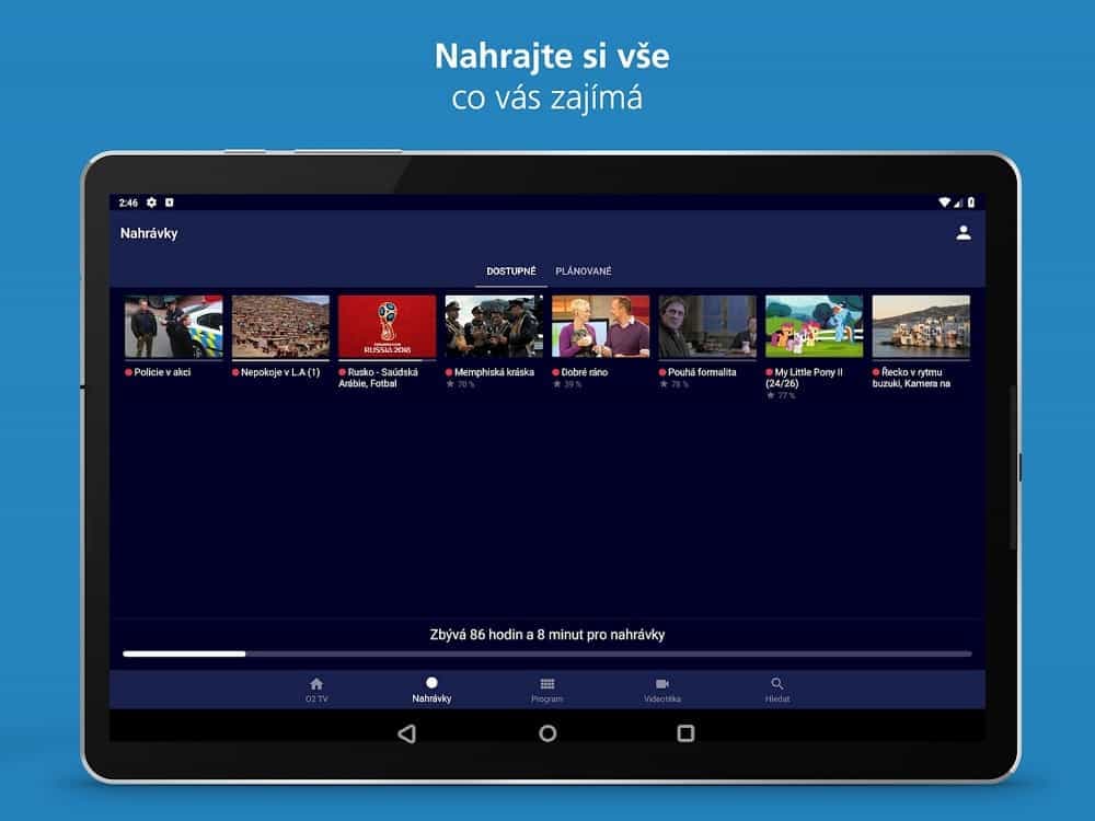 internetová televize O2 aplikace