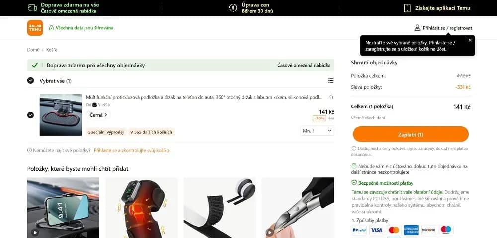 Recenze Temu - nakupování a aplikace