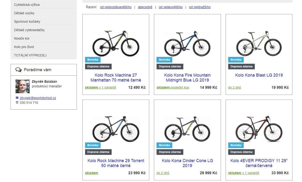 sportobchod.cz - eshop nabídka produktů