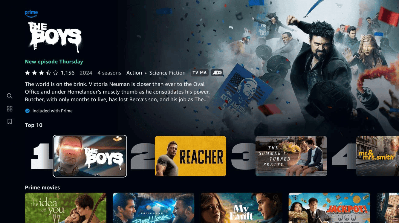 prime video náhled prostředí