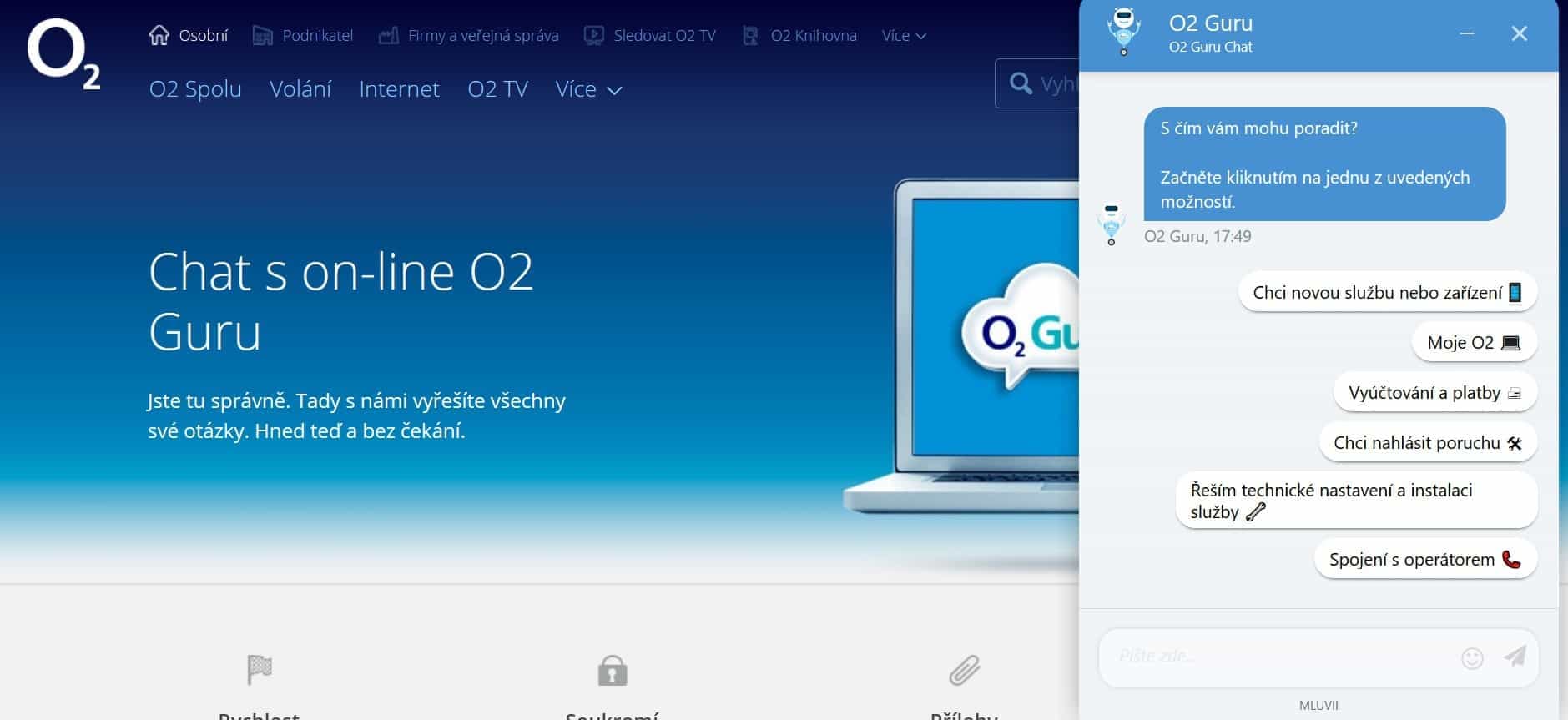 internetová televize O2 TV podpora