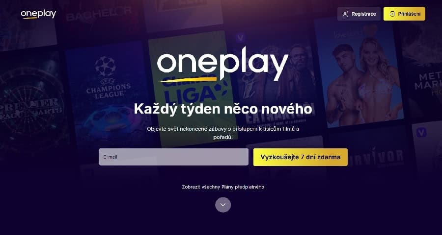 Zkušební verze Oneplay - recenze streamovací služby Oneplay